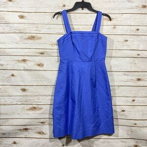 J. Crew Women's Vibrant Blue Mini Side Pockets, Back Zipper  Dress Size 4